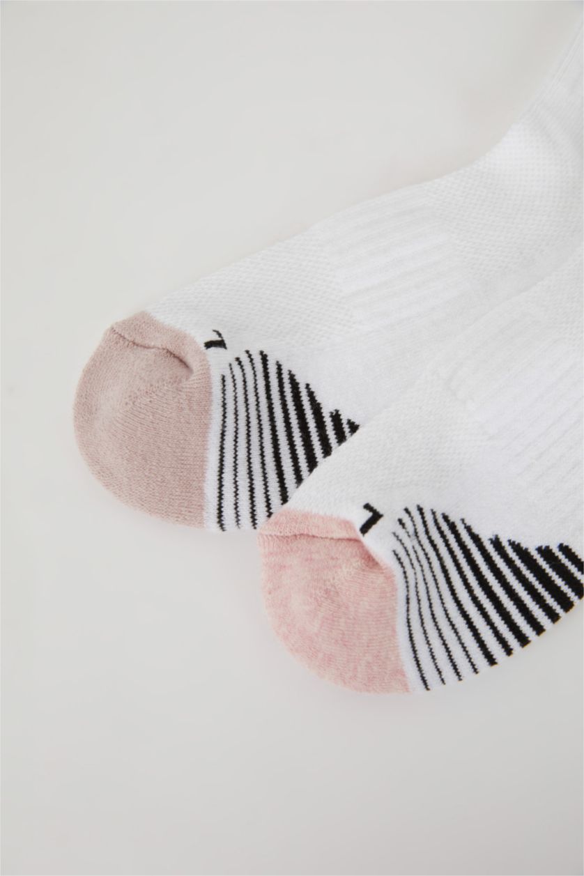 Women White 2 piece Cotton Terry Socks