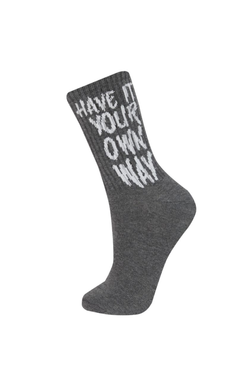 Kadın Karma Kadın 3'lü Pamuklu Uzun Çorap