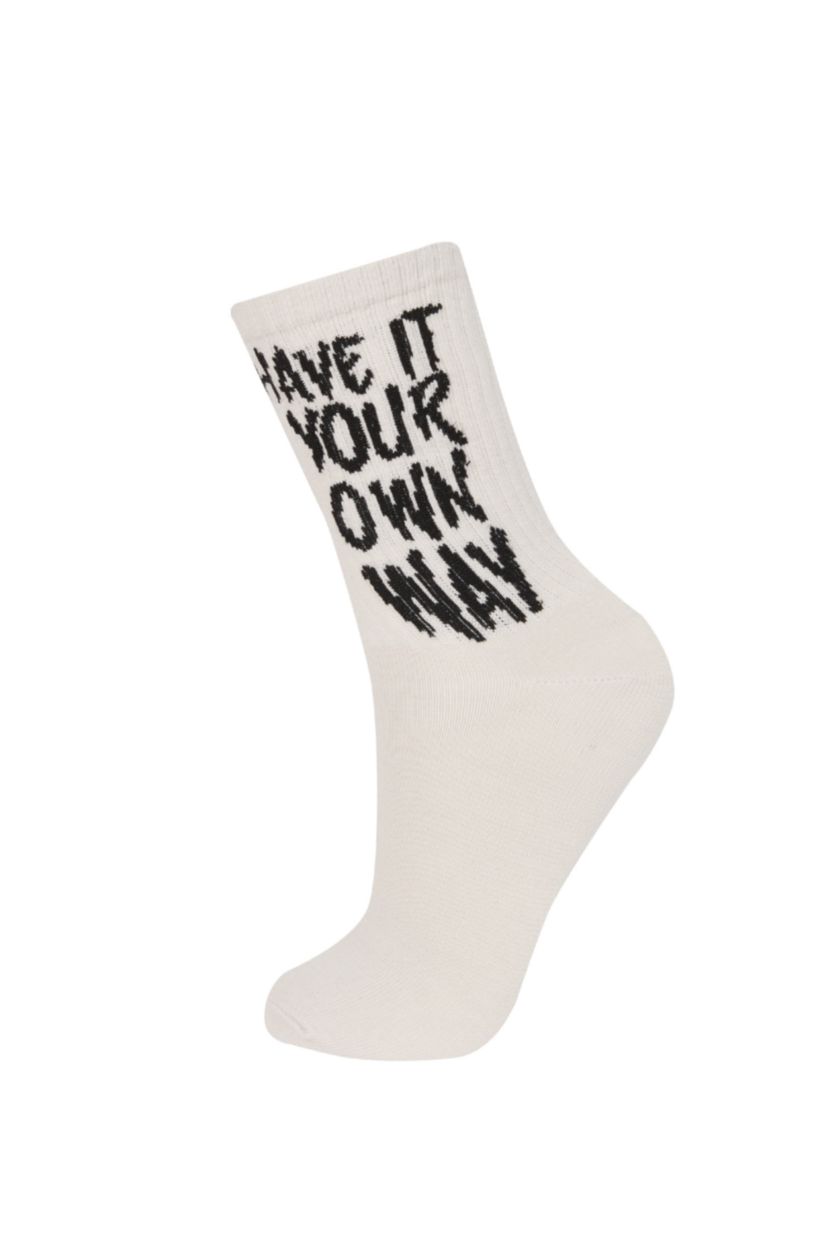 Kadın Karma Kadın 3'lü Pamuklu Uzun Çorap