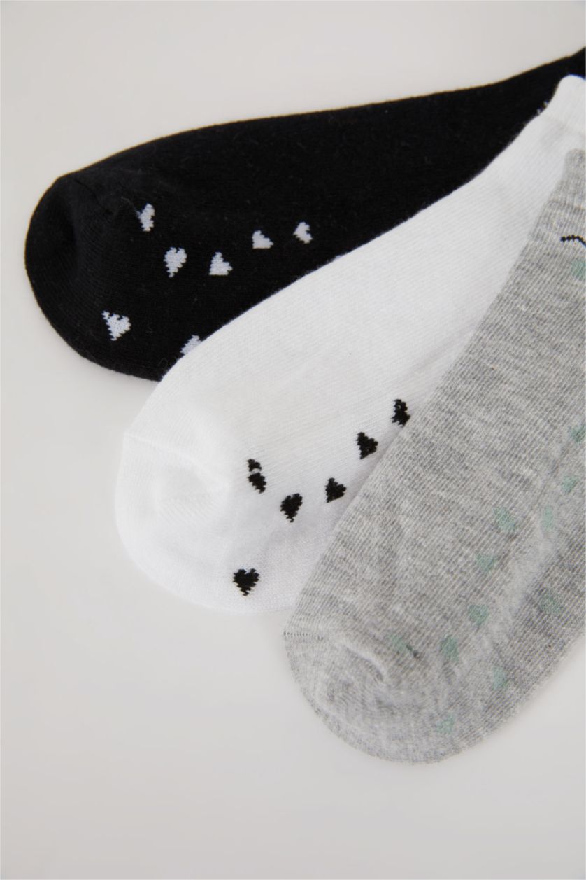 Kadın Karma Kadın 3'lü Pamuklu Patik Çorap