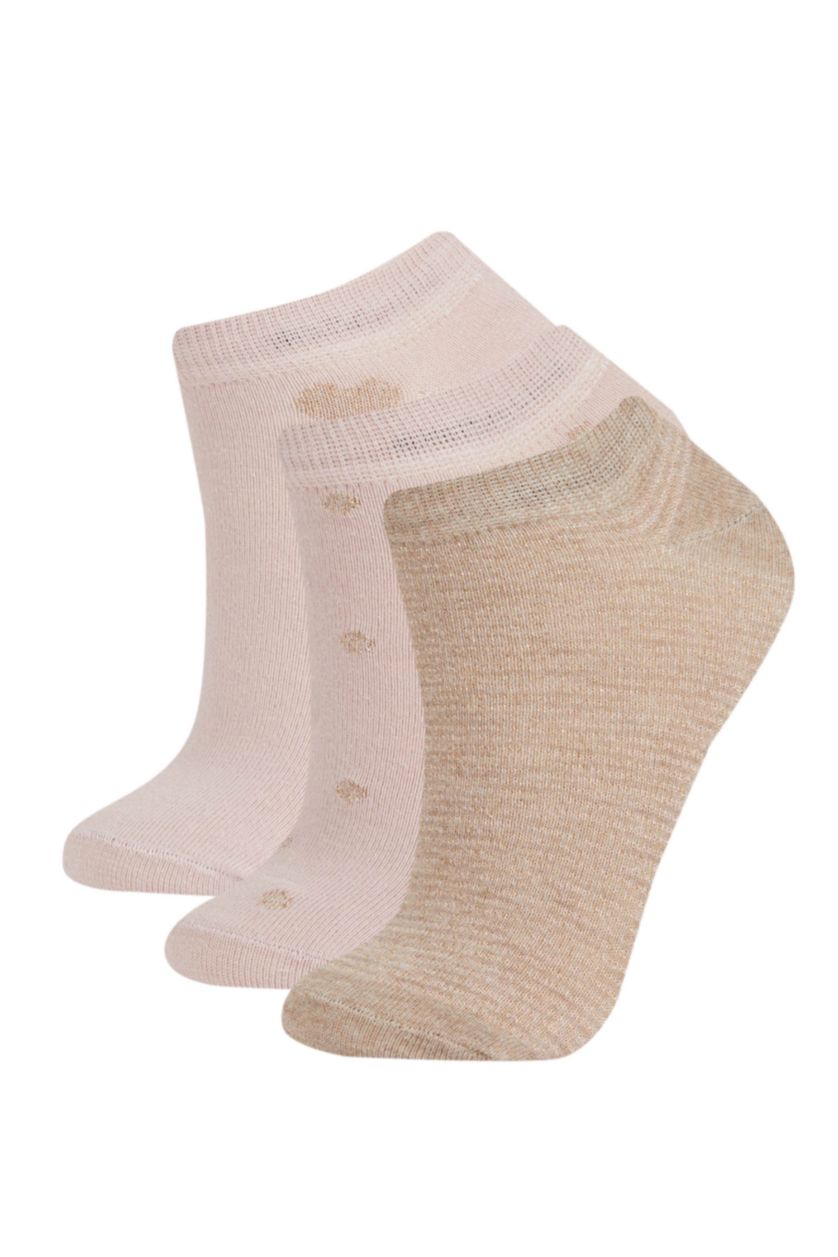 Kadın Karma Kadın 3'lü Pamuklu Patik Çorap