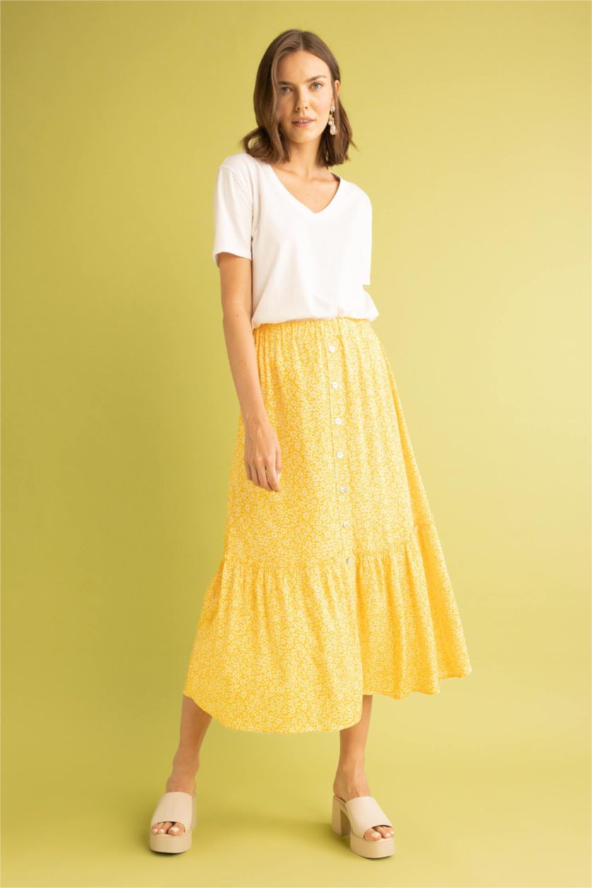 نساء أصفر A Cut Midi