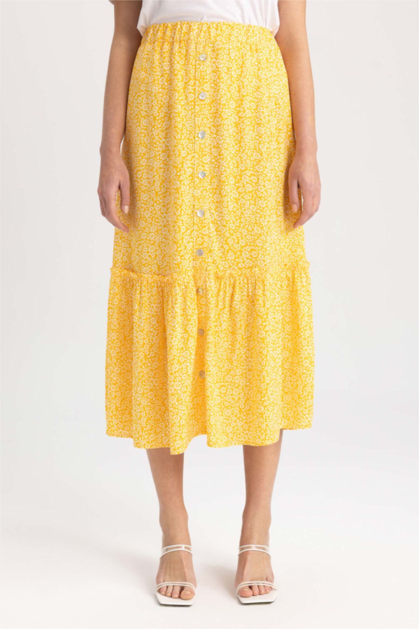 نساء أصفر A Cut Midi