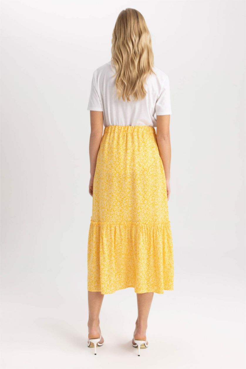 نساء أصفر A Cut Midi