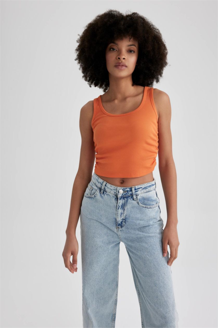 FEMME Orange Foncé Coupe Slim