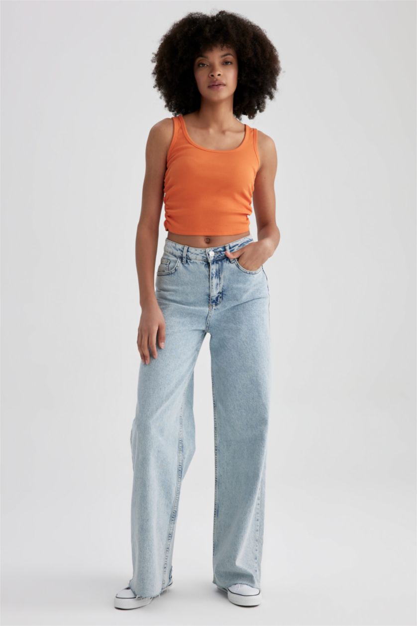 FEMME Orange Foncé Coupe Slim
