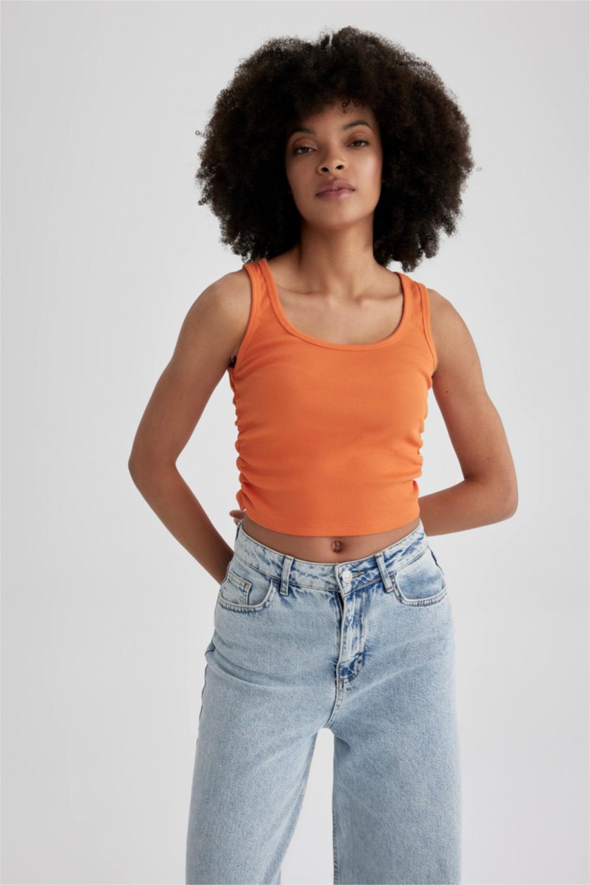 FEMME Orange Foncé Coupe Slim