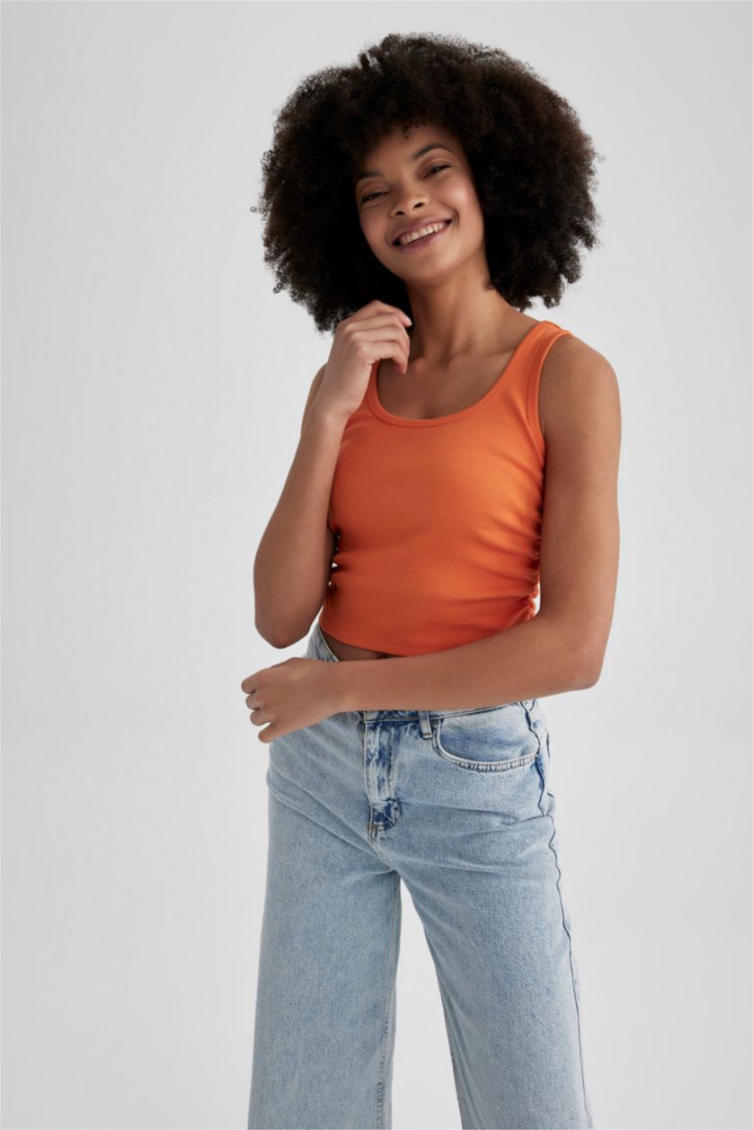 FEMME Orange Foncé Coupe Slim