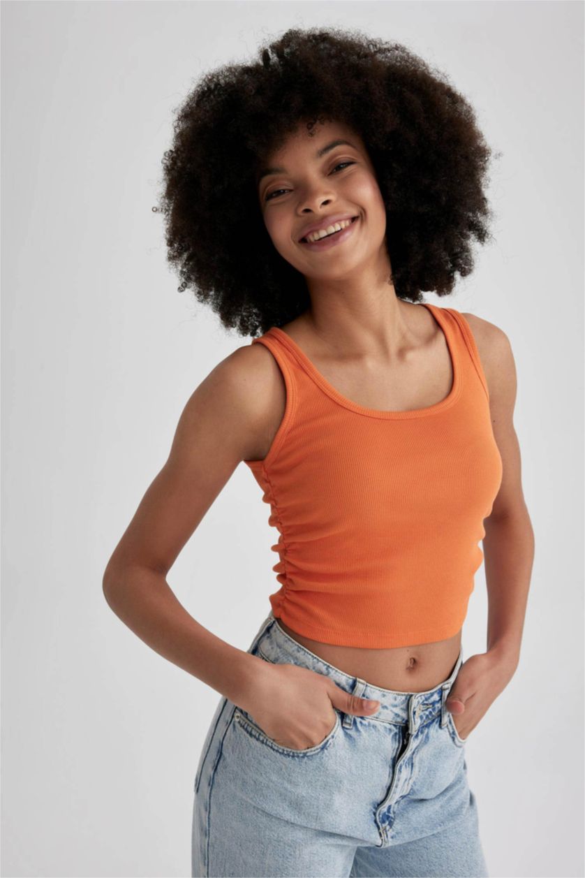 FEMME Orange Foncé Coupe Slim