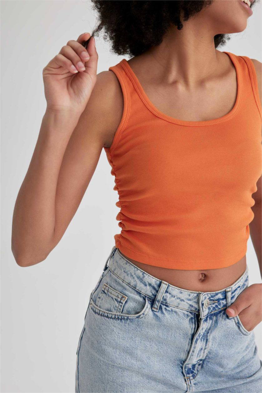 FEMME Orange Foncé Coupe Slim