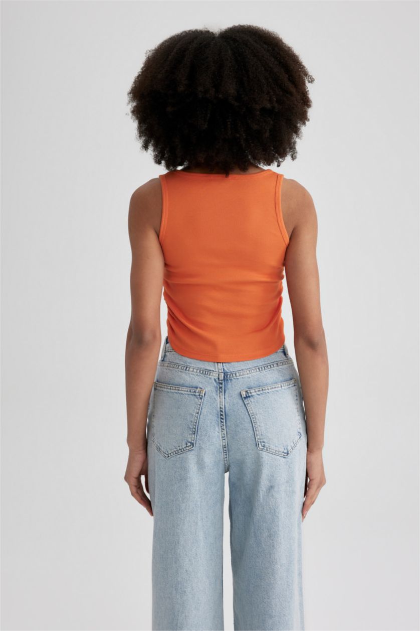 FEMME Orange Foncé Coupe Slim