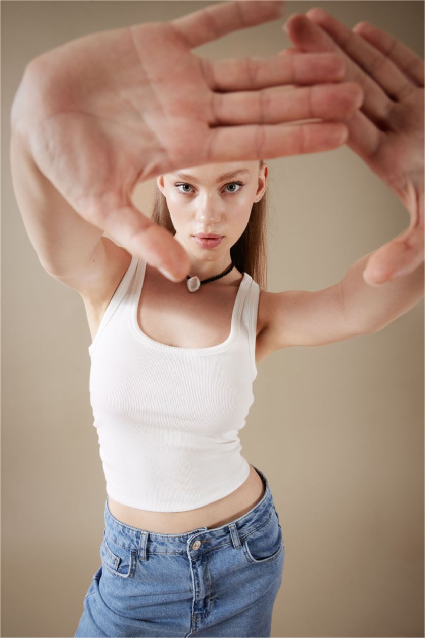 FEMME Blanc Coupe Slim