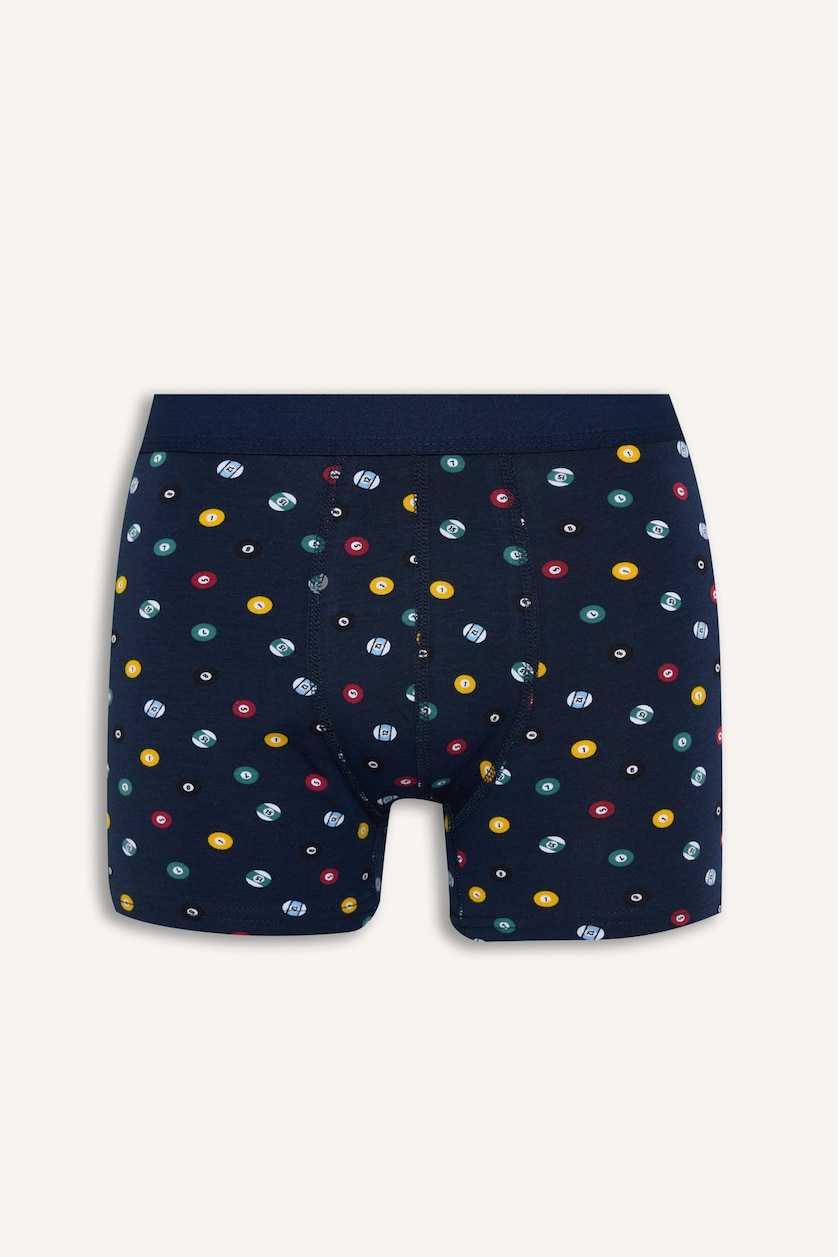Erkek Bordo Regular Fit Baskılı 3'lü Boxer Seti