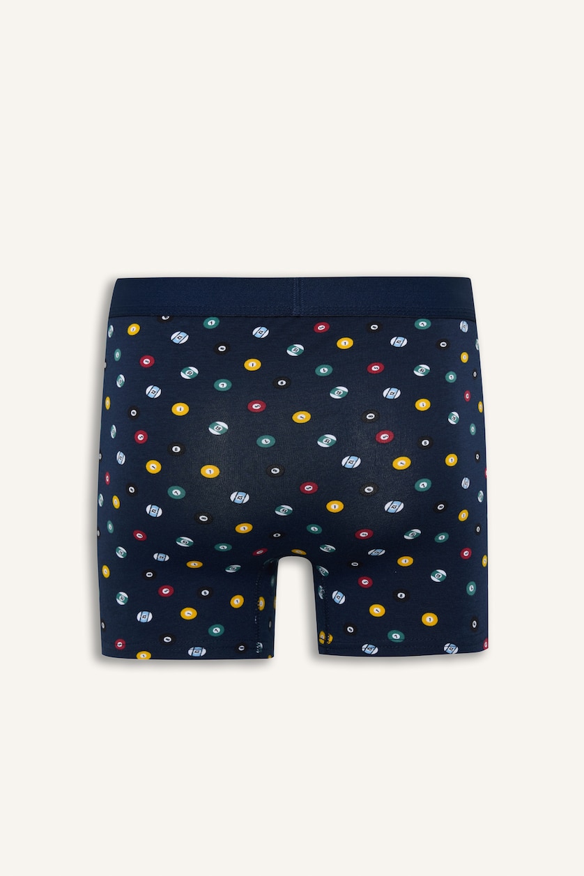 Erkek Bordo Regular Fit Baskılı 3'lü Boxer Seti