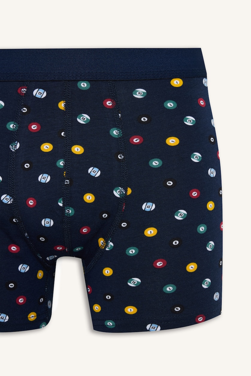 Erkek Bordo Regular Fit Baskılı 3'lü Boxer Seti