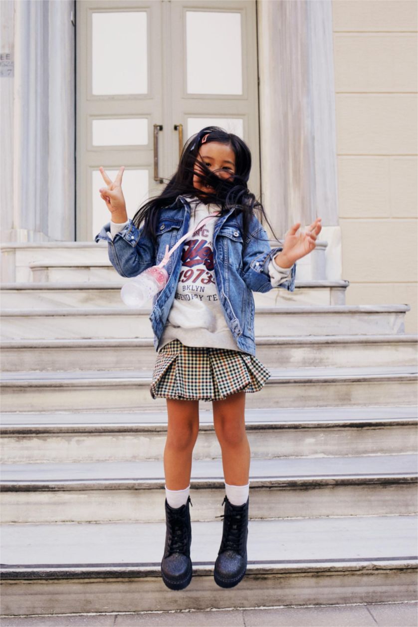 GIRLS & TEENS Light Green Girl Regular Fit Skirt