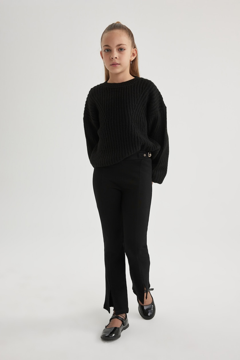Young Girls - Teen Girls Black Girl Regular Fit Crew Neck Pullover