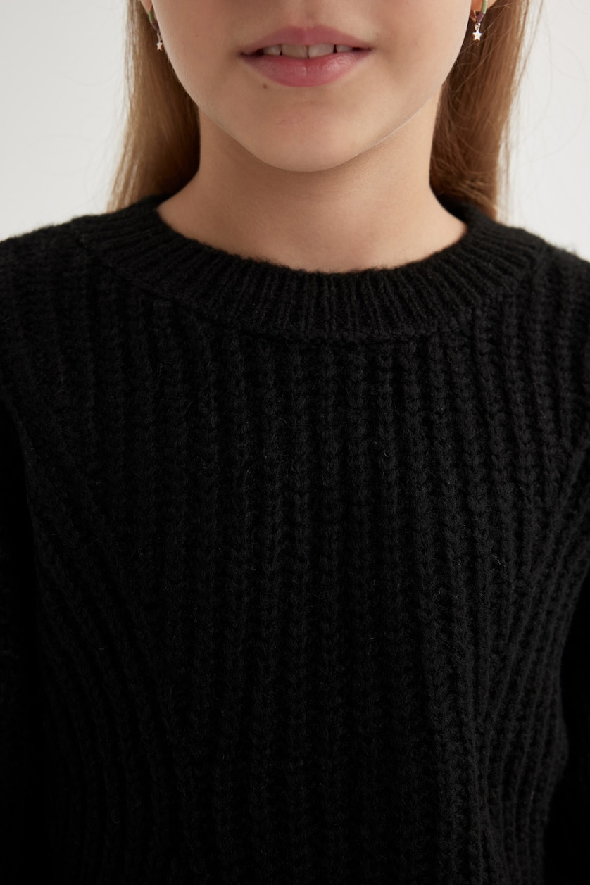 Young Girls - Teen Girls Black Girl Regular Fit Crew Neck Pullover
