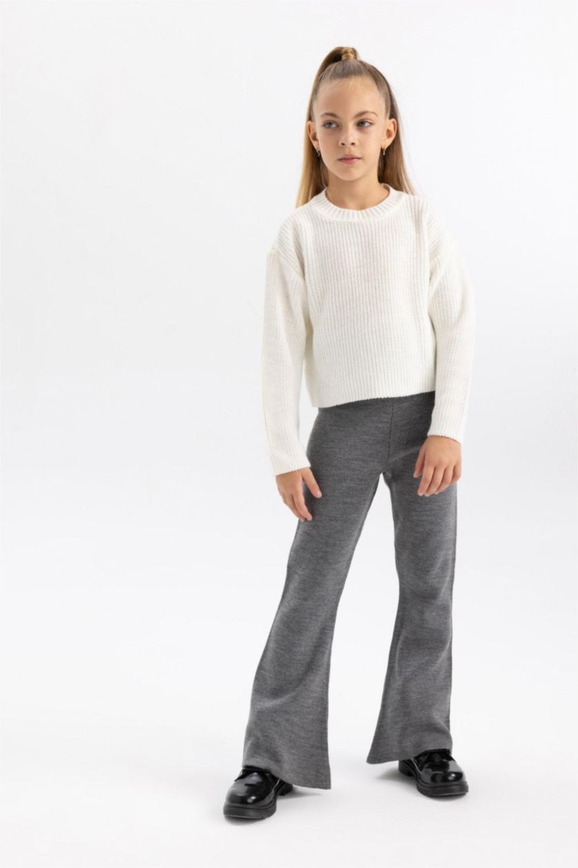 GIRLS & TEENS Anthracite Melange Flare Trousers