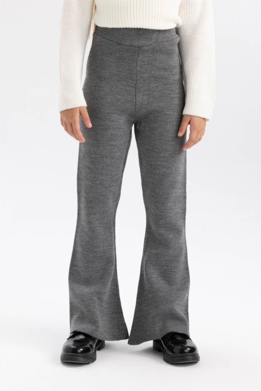 GIRLS & TEENS Anthracite Melange Flare Trousers