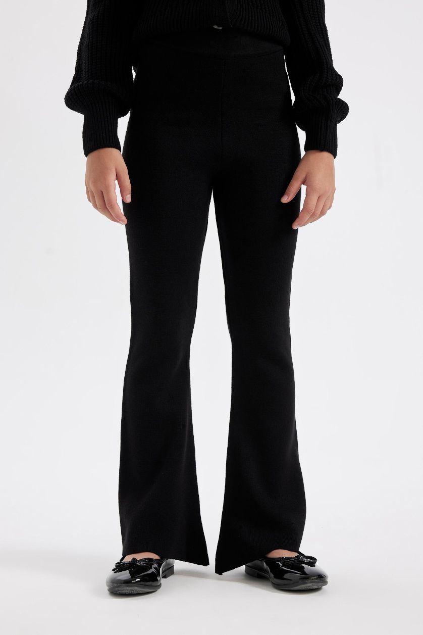 بناتي أسود بنطلون تريكو بناتي فلير فيت أسود