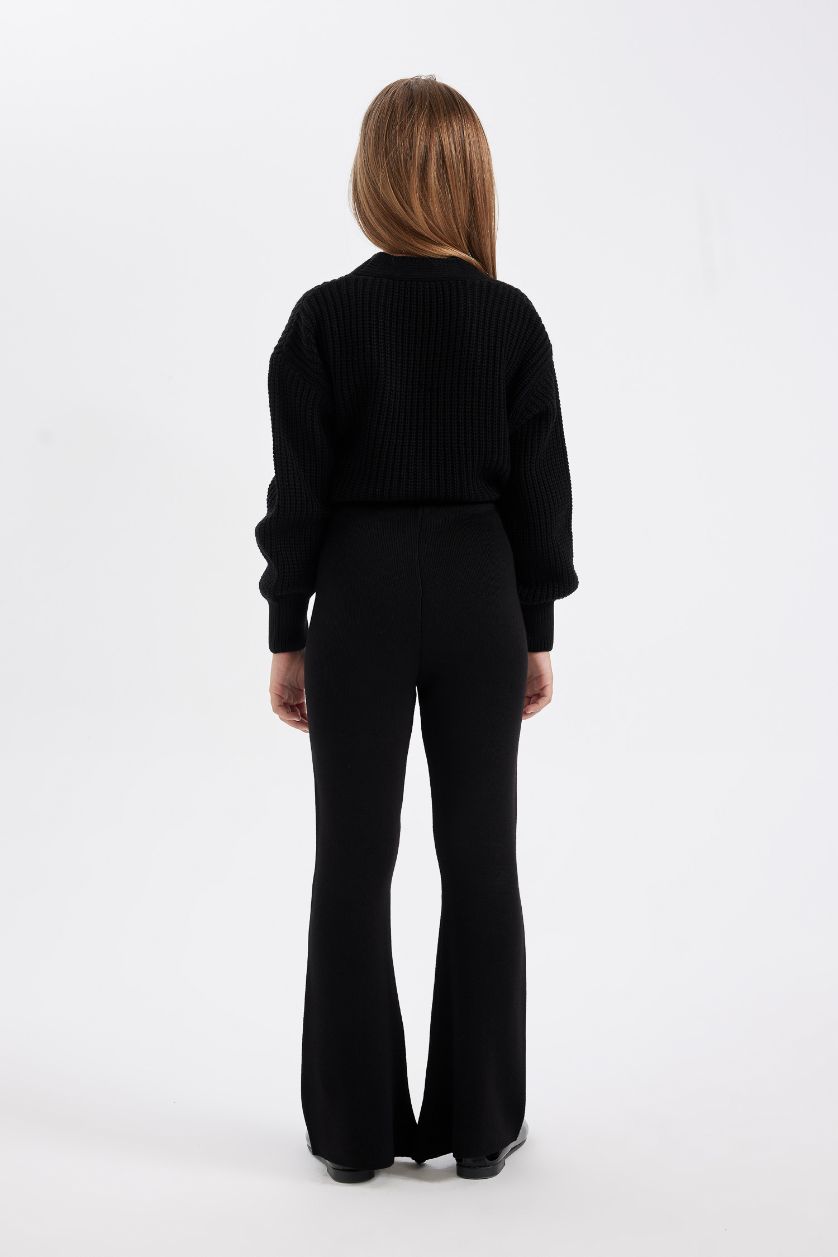 بناتي أسود بنطلون تريكو بناتي فلير فيت أسود