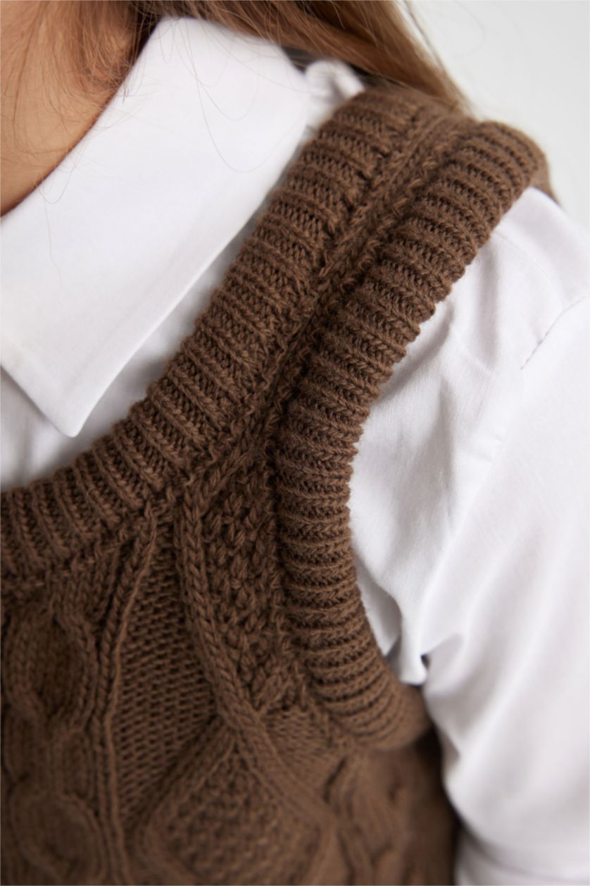 Девочки и подростки Верблюжья шерсть Свитер стандартного кроя для девочек