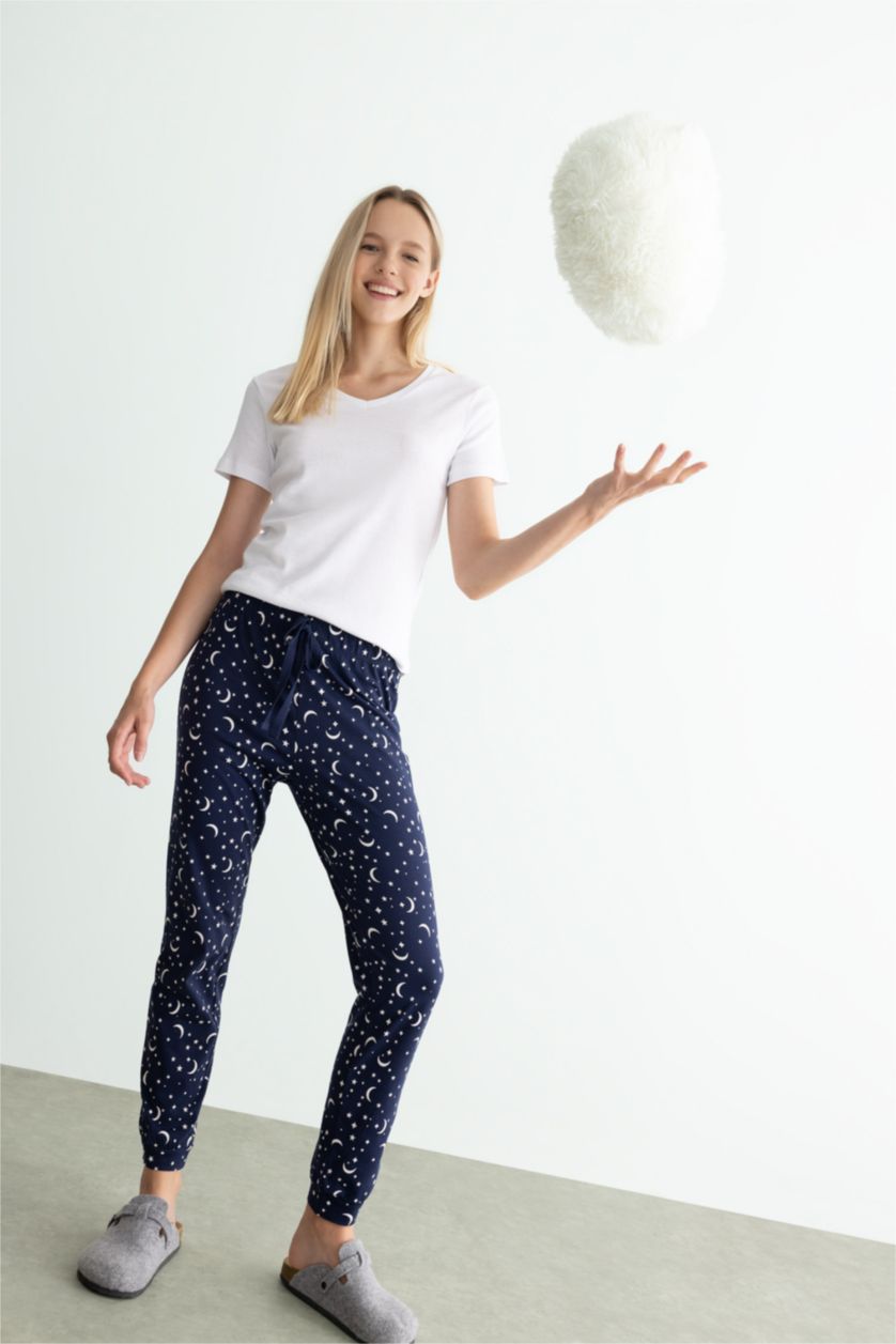 WOMAN NAVY Regular Fit Knitted Bottoms