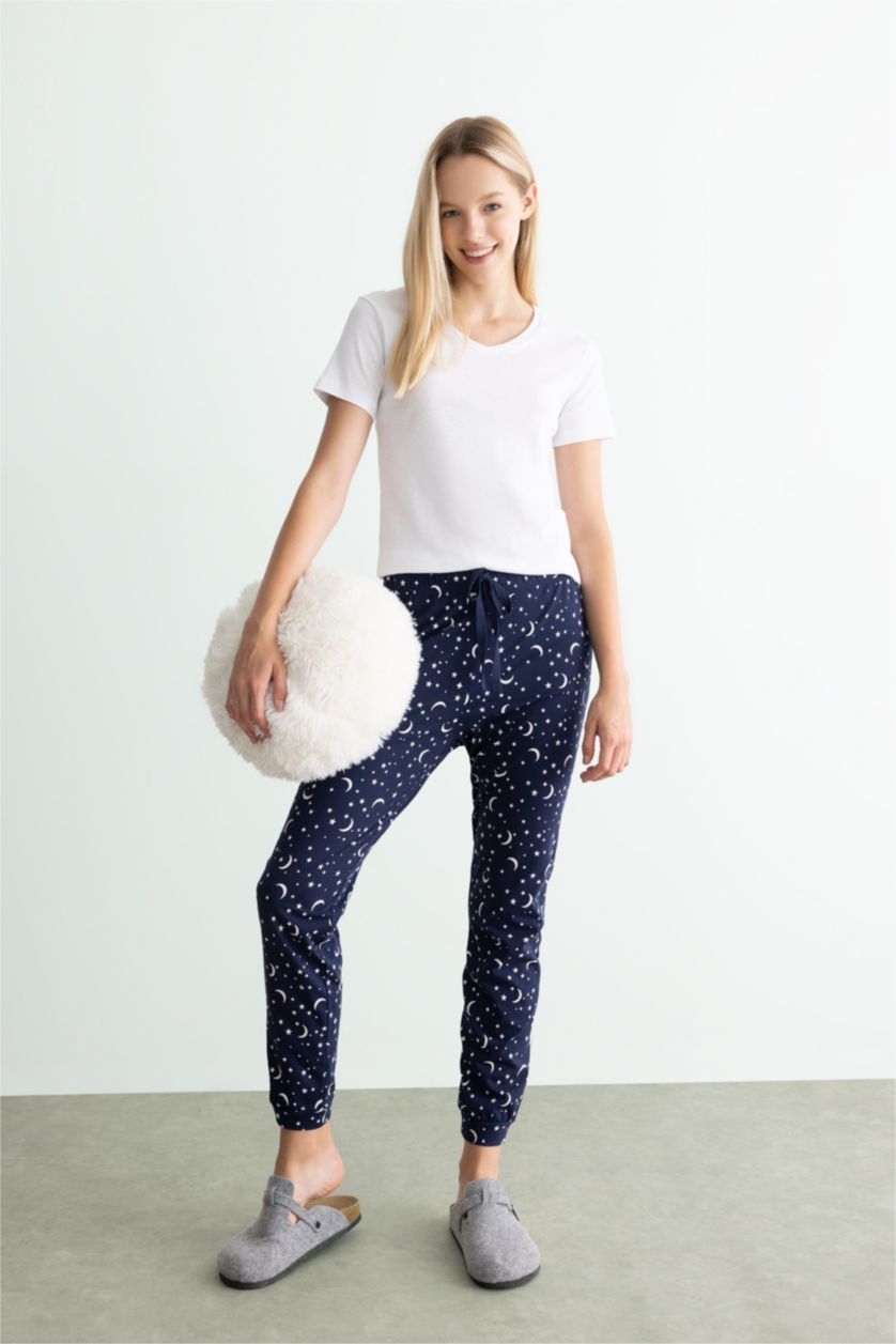 WOMAN NAVY Regular Fit Knitted Bottoms