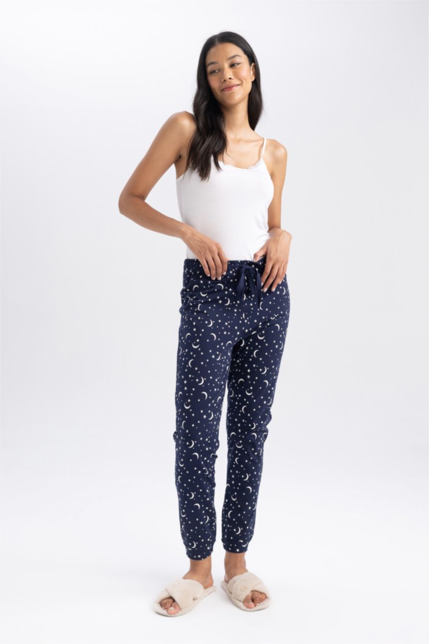 WOMAN NAVY Regular Fit Knitted Bottoms