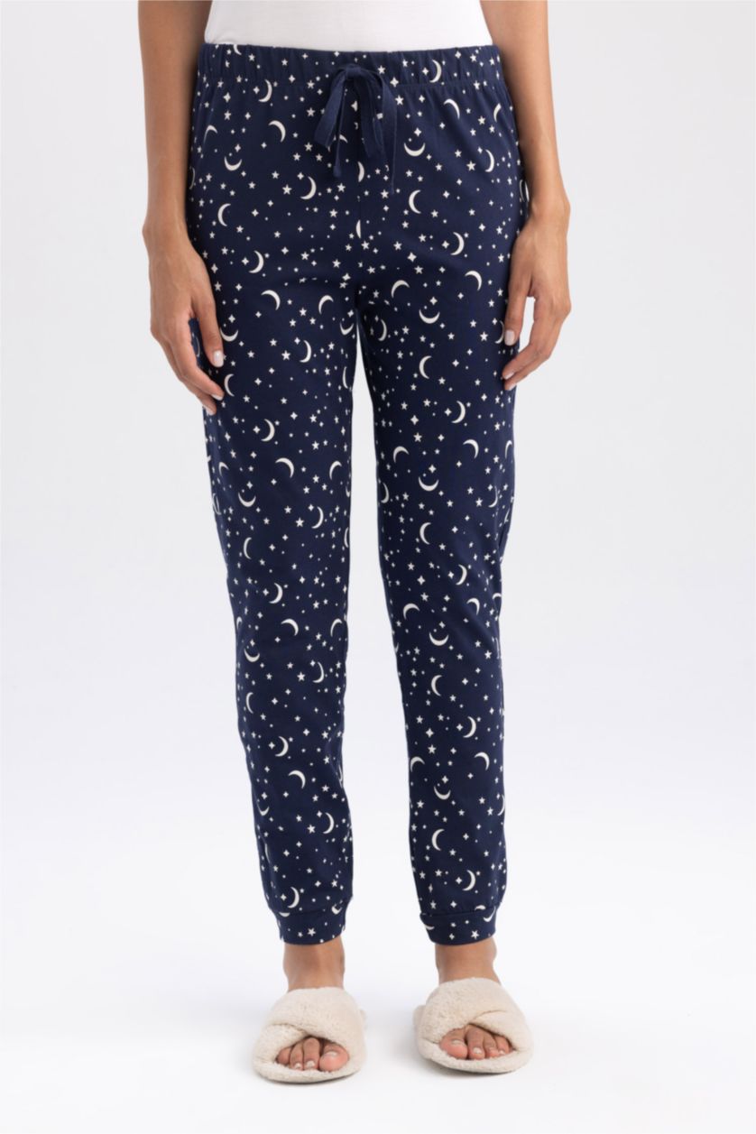 WOMAN NAVY Regular Fit Knitted Bottoms