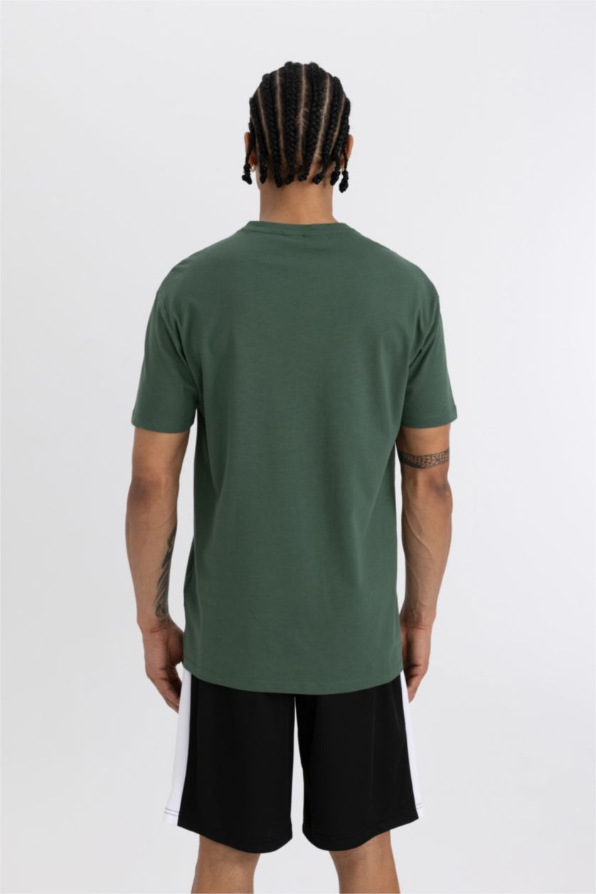 Erkek Yeşil DeFactoFit NBA Boston Celtics Standart Fit Bisiklet Yaka Kısa Kollu Tişört