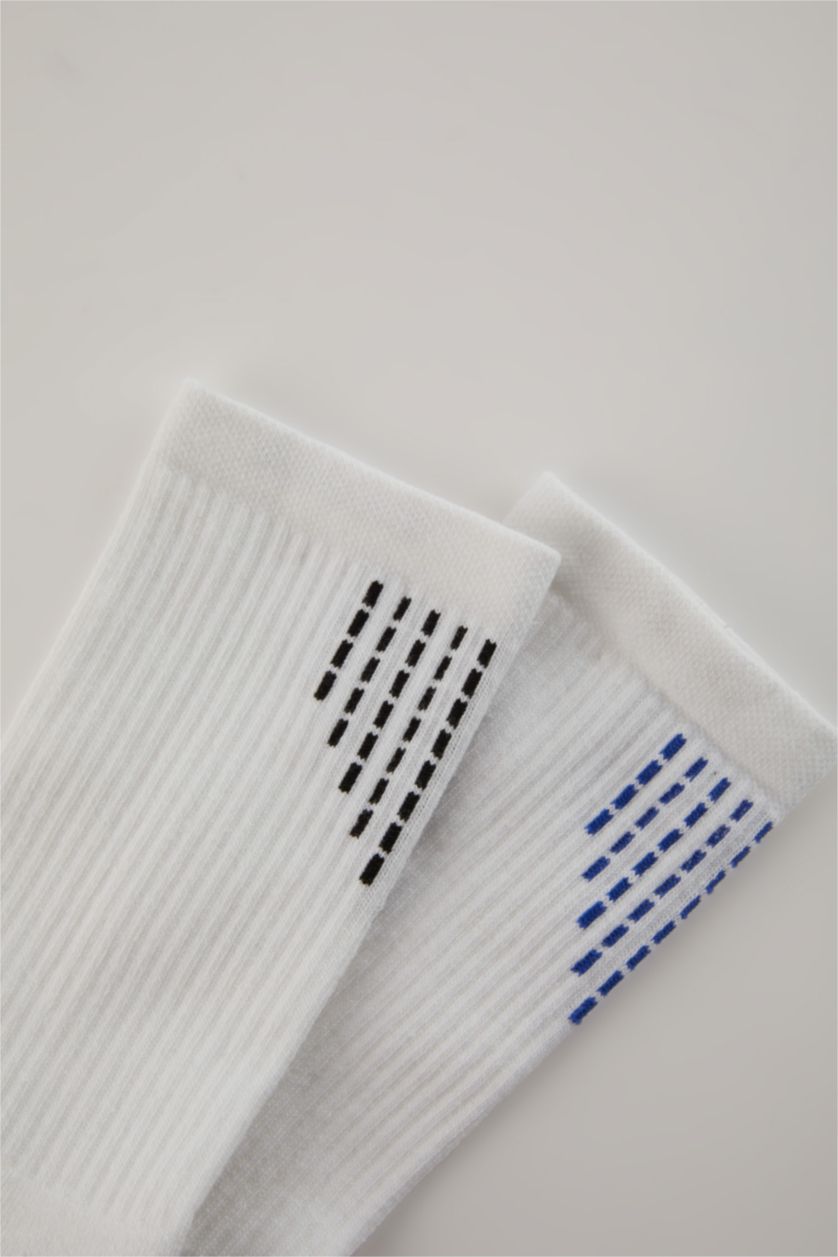 Erkek Beyaz Erkek 2'li Pamuklu Havlu Spor Çorap