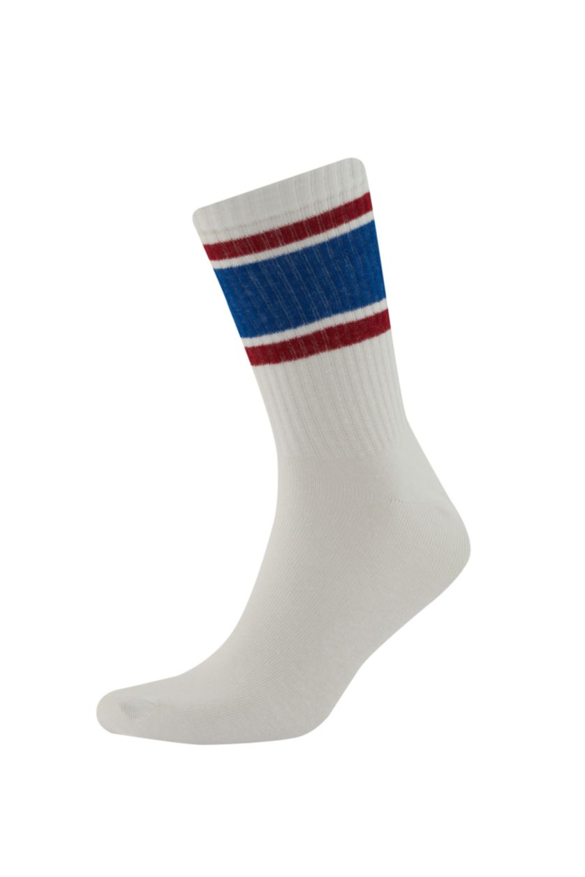 HOMME Blanc Chaussettes Longues Coton pour Homme - 3 Paires