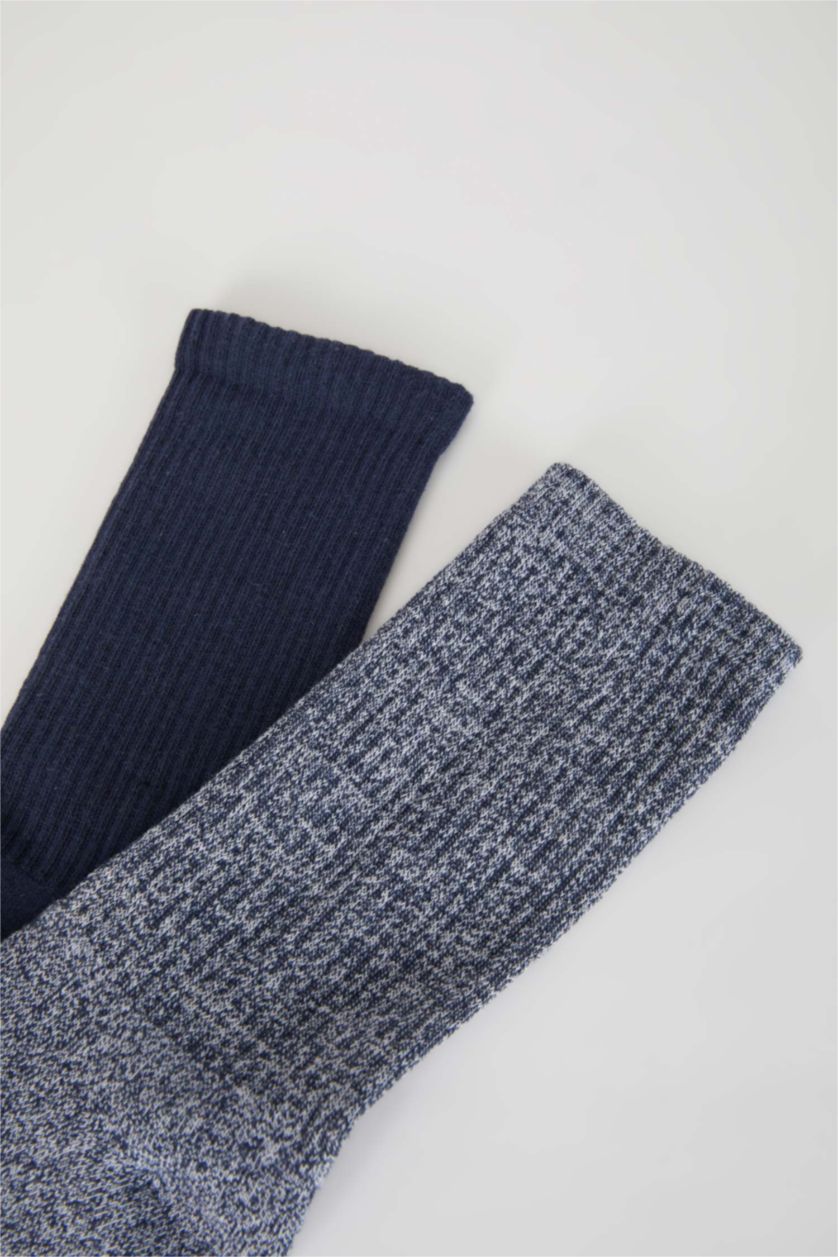 Erkek Lacivert 2'li Pamuklu Kışlık Çorap