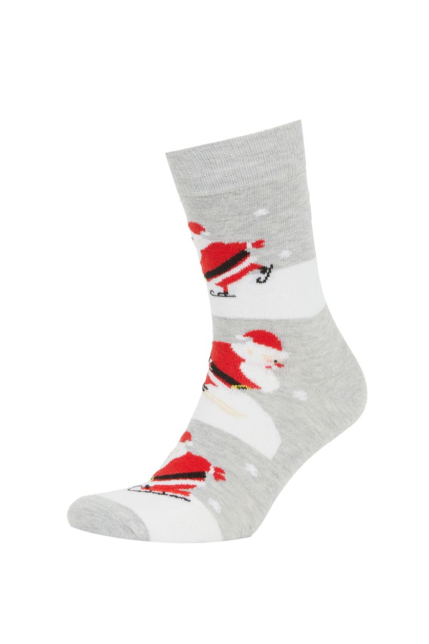 Erkek Karma Erkek Yılbaşı Temalı 2'li Pamuklu Uzun Çorap