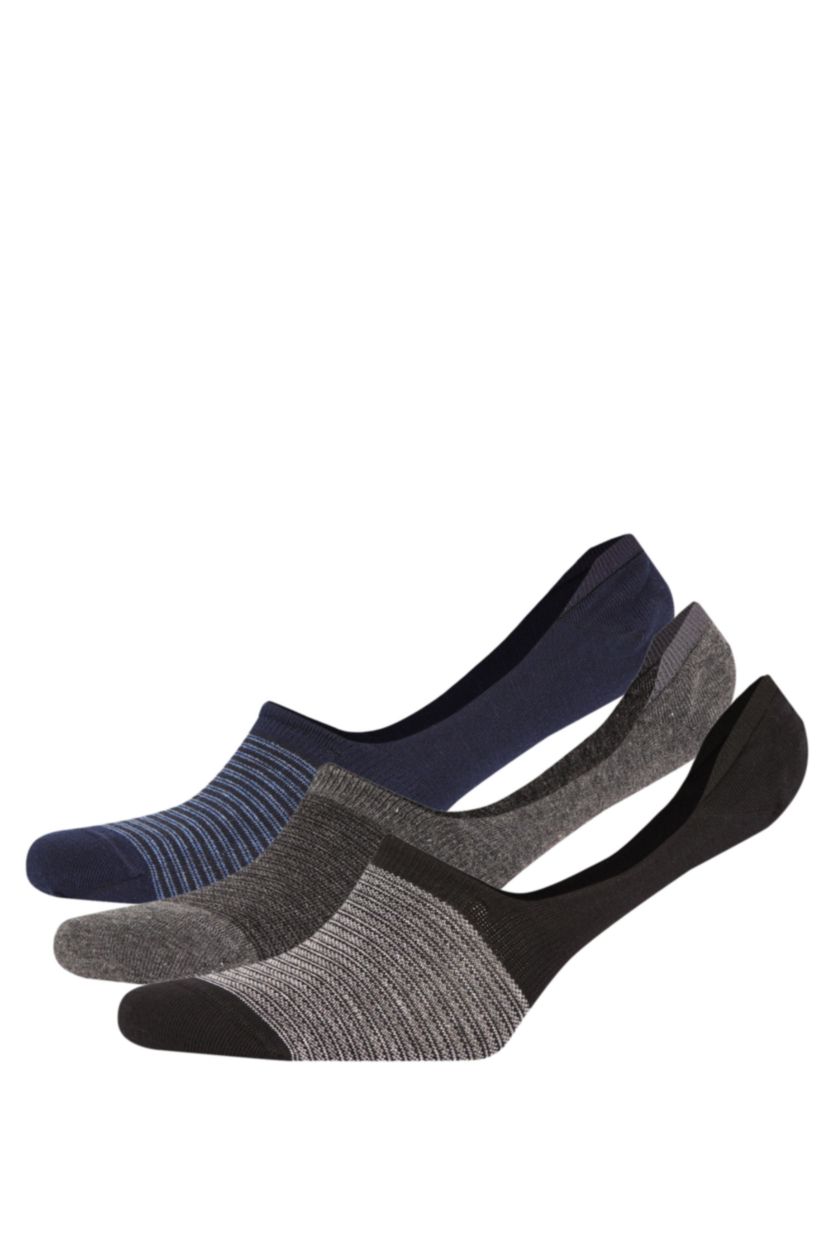 Erkek Karma Erkek Dikişsiz 3'lü Pamuklu Babet Çorap