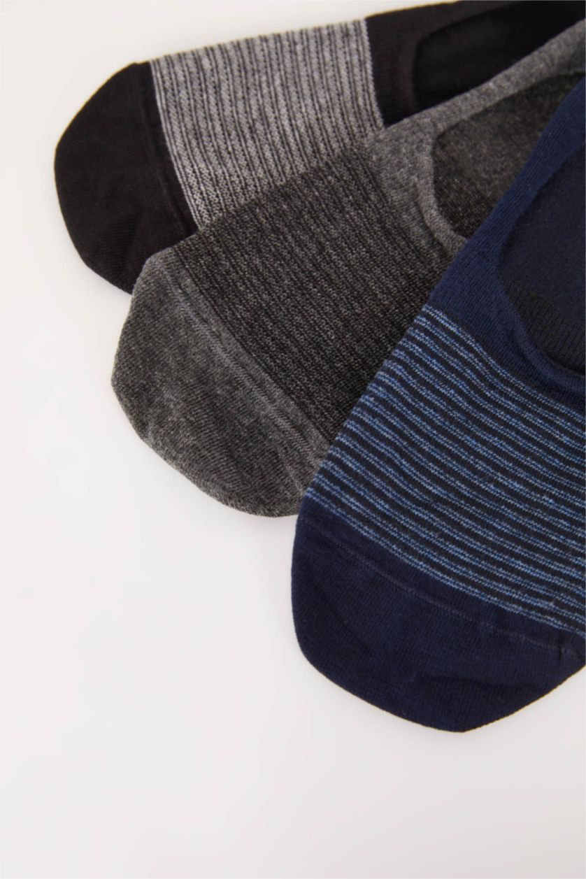 Erkek Karma Erkek Dikişsiz 3'lü Pamuklu Babet Çorap