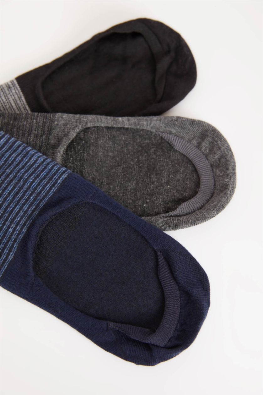 Erkek Karma Erkek Dikişsiz 3'lü Pamuklu Babet Çorap