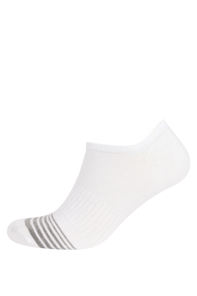 Erkek Beyaz Erkek 3'lü Pamuklu Kısa Spor Çorap