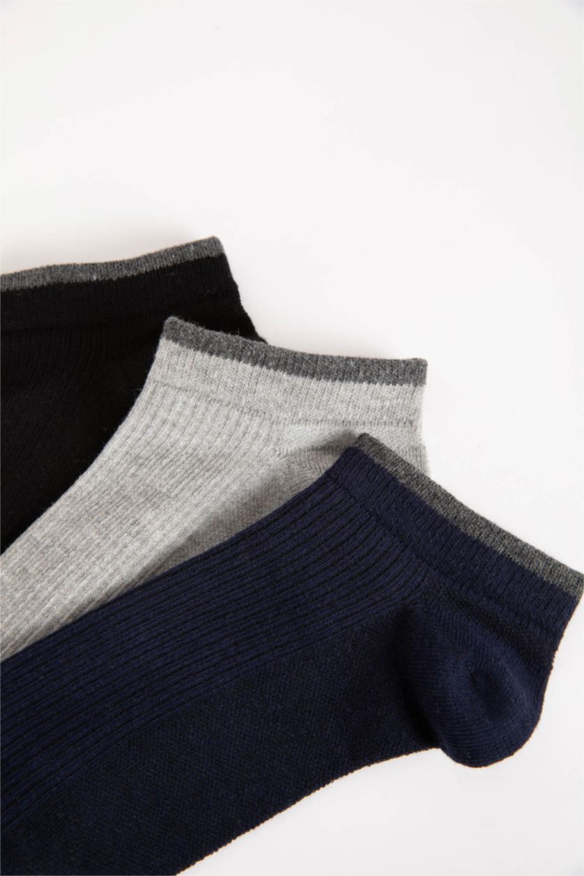 Erkek Karma Erkek 3'lü Pamuklu Patik Çorap