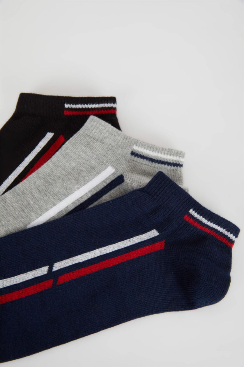 Erkek Karma Erkek 3'lü Pamuklu Patik Çorap