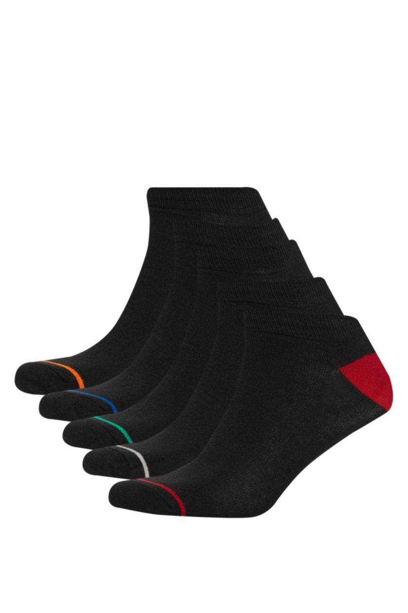 MAN Black 5 Piece Cotton Short Socks