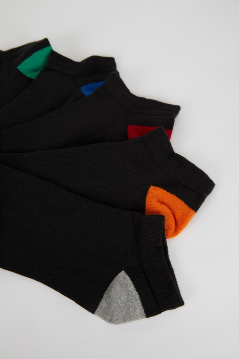 MAN Black 5 Piece Cotton Short Socks