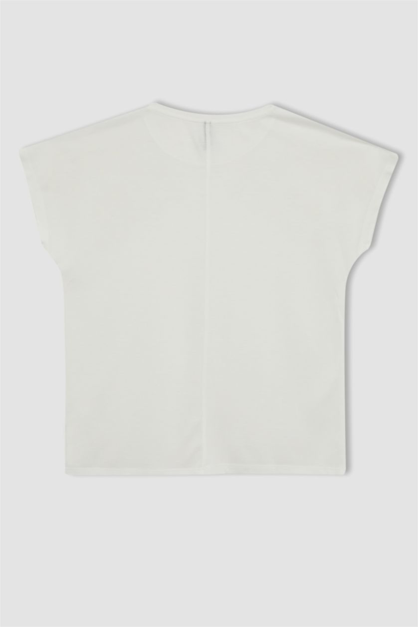 WOMAN Ecru Traditional Crew Neck Short Sleeve T-Shirt