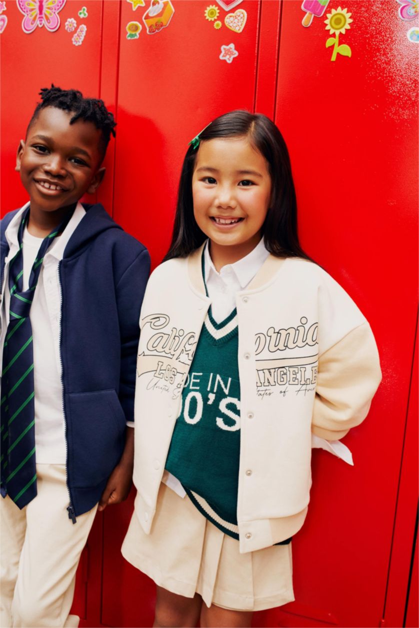 FILLES Écru Cardigan Bomber Coupe Oversize