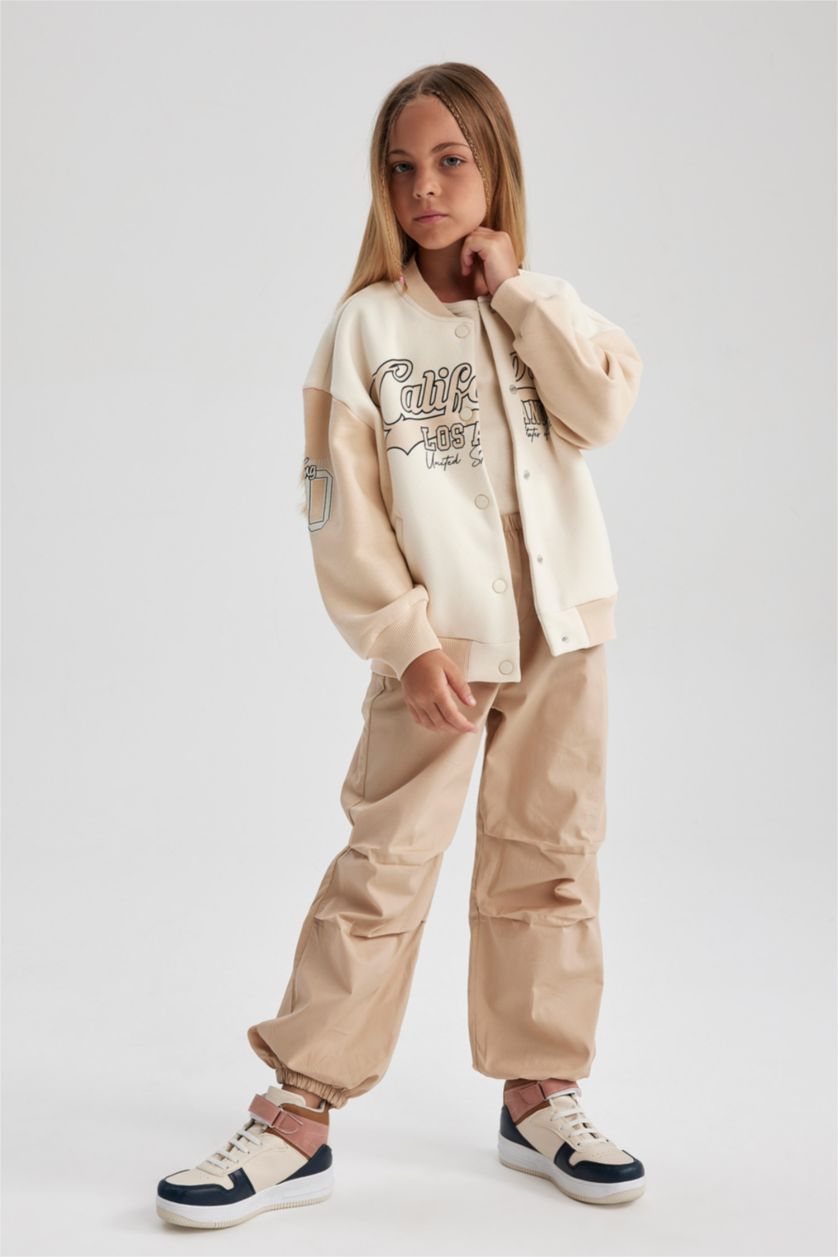 FILLES Écru Cardigan Bomber Coupe Oversize