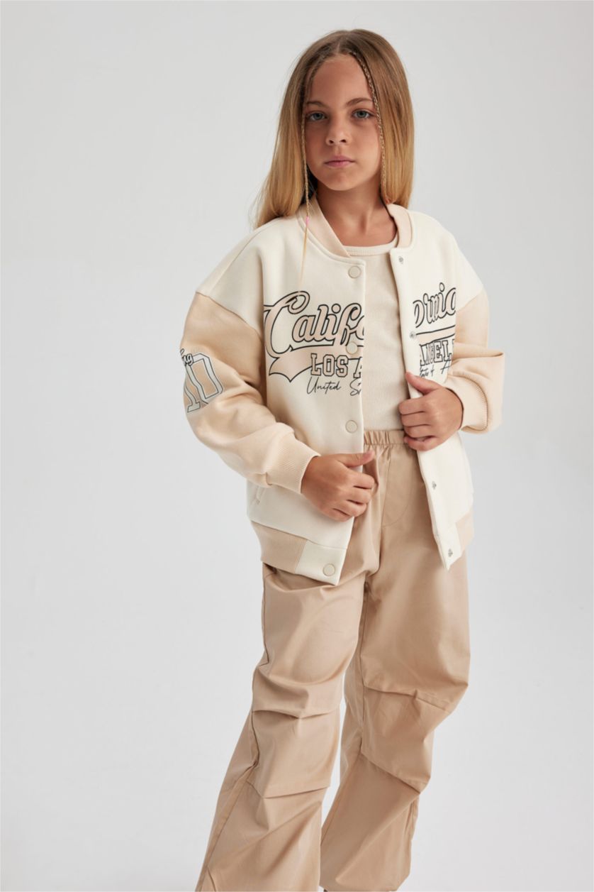 FILLES Écru Cardigan Bomber Coupe Oversize