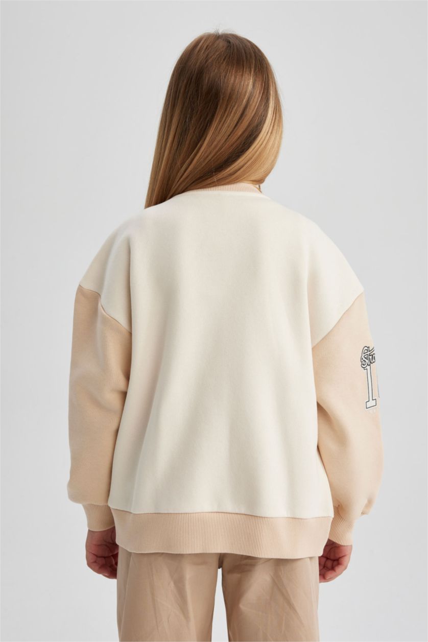 FILLES Écru Cardigan Bomber Coupe Oversize