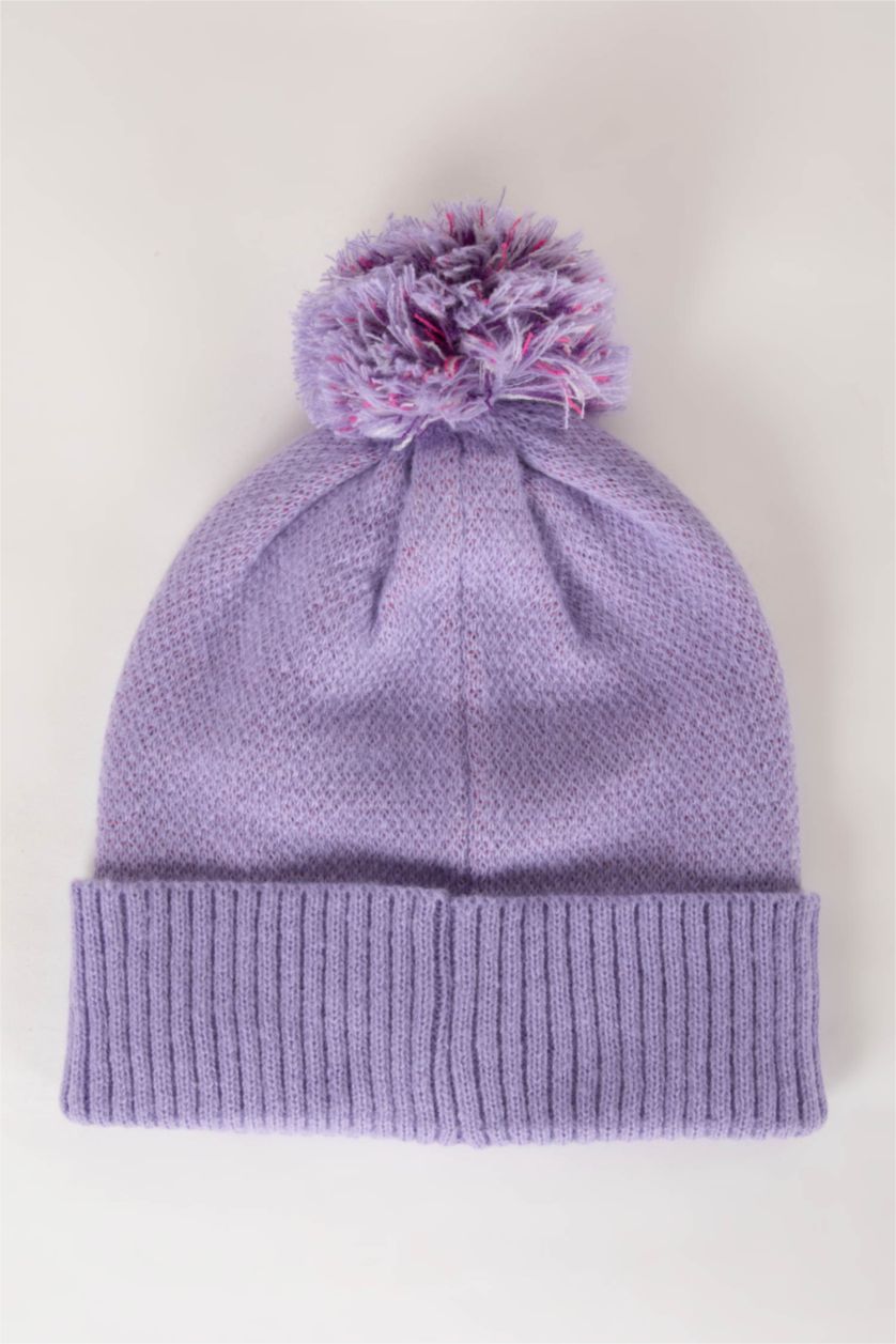 بنات بنفسجي طقم بناتي سكارف وبيريه من يونيكورن - قطعتين